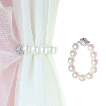 Užuolaidų sagtis su magnetu ir perle - Pearl magnet buckle modelis, šiuolaikinio minimalistinio stiliaus, tinka visų tipų užuolaidoms