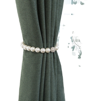 Užuolaidų sagtis su magnetu ir perle - Pearl magnet buckle modelis, šiuolaikinio minimalistinio stiliaus, tinka visų tipų užuolaidoms