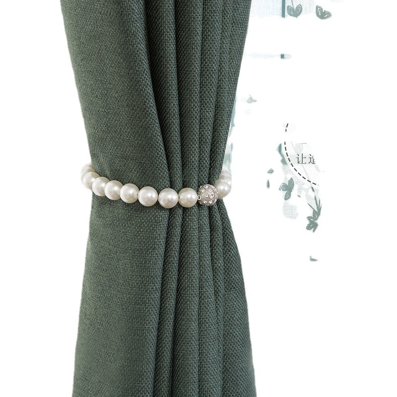 Užuolaidų sagtis su magnetu ir perle - Pearl magnet buckle modelis, šiuolaikinio minimalistinio stiliaus, tinka visų tipų užuolaidoms