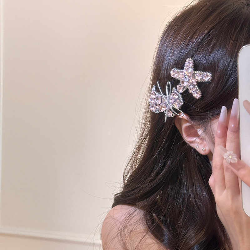 Juukseklips – käsitöö, rhinestones, bangs jaoks, feeriline stiil, Maca Baka