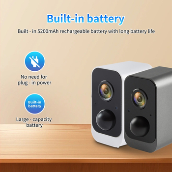 Belaidė baterijomis maitinama stebėjimo kamera, HD 1440p naktinis matymas, vidaus ir lauko naudojimui, IR nuotolis 8–15 m