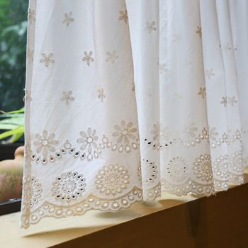 Dverų užuolaida, medvilnės audinys su vyšnių siuvinėjimu, pusiau šešėlis, prancūziško kaimiško amerikinio stiliaus, Iris Country Brigade