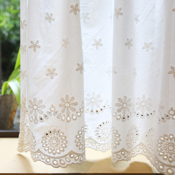 Dverų užuolaida, medvilnės audinys su vyšnių siuvinėjimu, pusiau šešėlis, prancūziško kaimiško amerikinio stiliaus, Iris Country Brigade