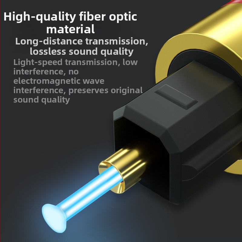 Digitālais optiskais audio kabelis televīzijai — optiskais kodols, zeltīti kontakti, saderīgs ar TV, DVD, PS4 un pastiprinātāju