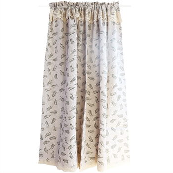 Medvilnės-lino užuolaida su strypo kišeliu, Skandinavijos lapų atspaudas, tinkama svetainei, miegamajam ir virtuvei, 40-70% šešėliavimas