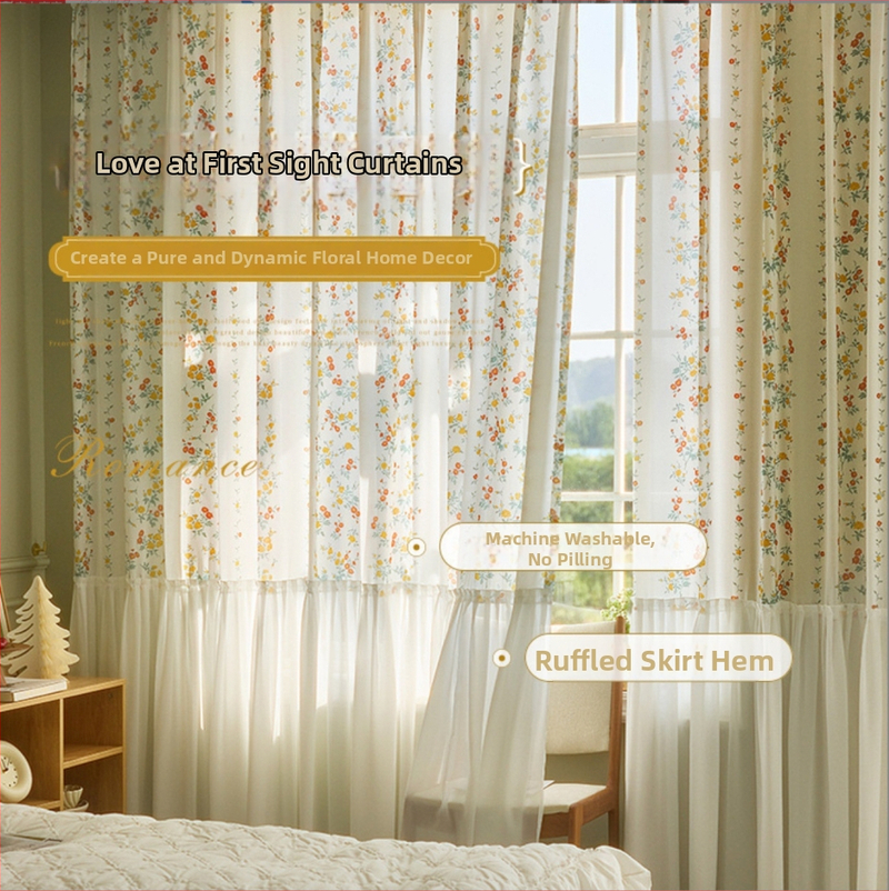 Dengtuo poliestera caurspīdīga aizkara — caurspīdīga, gaišs luksusa stils, piemērota viesistabai, guļamistabai un balkonam