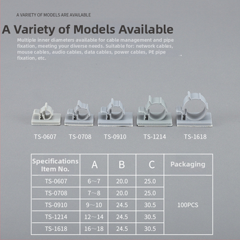Suport adeziv pentru cabluri TS0607891012141618 pentru gestionarea cablurilor - Jin Ruicheng