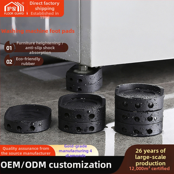 Apvalios plastikinės anti-slip kojų pagalvėlės skalbimo mašinei ir baldams, atsparios drėgmei, be gręžimo, aukštinimo pagrindas (Medžiaga: Plastmasė; Funkcija: Anti-slip; Taikymo sritis: Skalbykla, baldai; Forma: Apskrita; Be gręžimo)