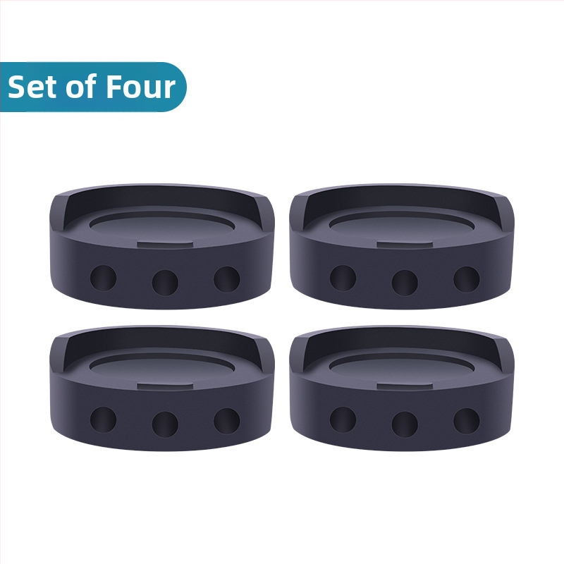 Apvalios plastikinės anti-slip kojų pagalvėlės skalbimo mašinei ir baldams, atsparios drėgmei, be gręžimo, aukštinimo pagrindas (Medžiaga: Plastmasė; Funkcija: Anti-slip; Taikymo sritis: Skalbykla, baldai; Forma: Apskrita; Be gręžimo)