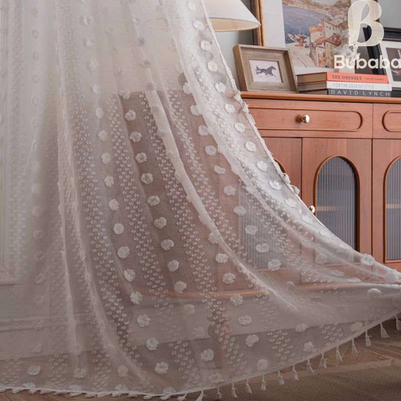 Poliestera aizkari ar augu rakstu balkonam un grīdas līdz griestiem logiem, pilnīga aizklāšana 90–100%, Cloth daddy