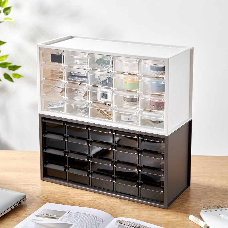 Desktop kutija za ladice (model 514AAE), PP materijal, s poklopcem, složiva, 20 pretinaca