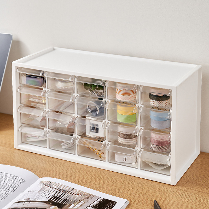 Desktop kutija za ladice (model 514AAE), PP materijal, s poklopcem, složiva, 20 pretinaca