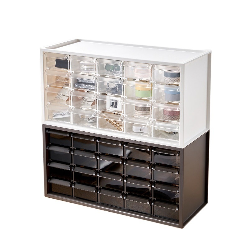 Desktop kutija za ladice (model 514AAE), PP materijal, s poklopcem, složiva, 20 pretinaca
