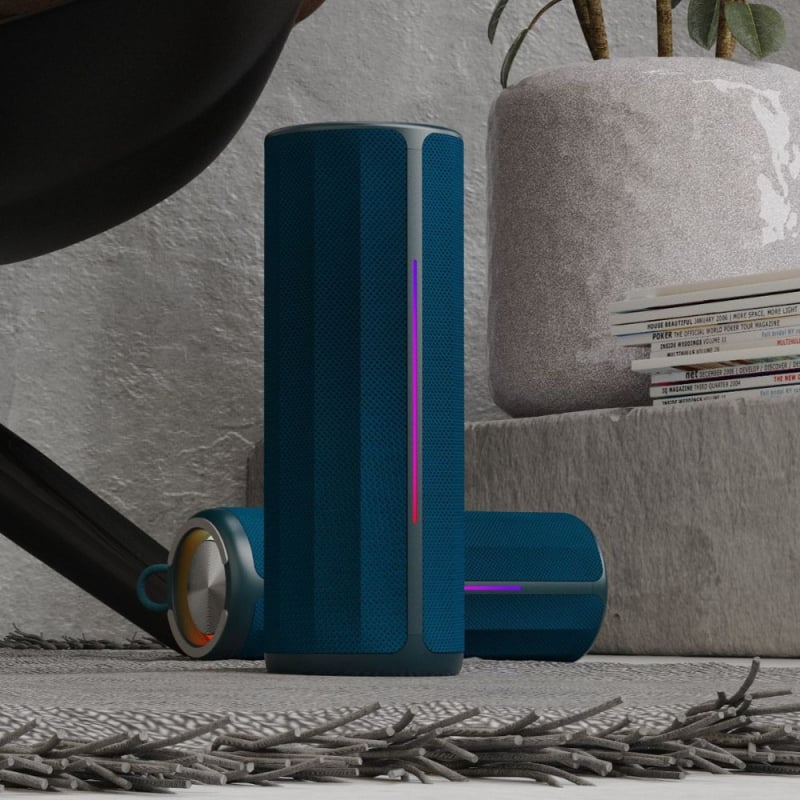 Difuzor Bluetooth cu două difuzoare, baterie încorporată 1200–2000mAh, 10W putere, Bluetooth 5.3, rază de acțiune 10 m