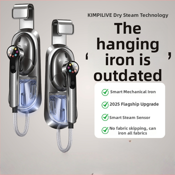 Pārvietojams tvaika gludināšanas ierīce drēbēm ar skārienjutīgu ekrānu, 1450W, 111–240V, tilpums <0,8 l, ar stiprinājumu