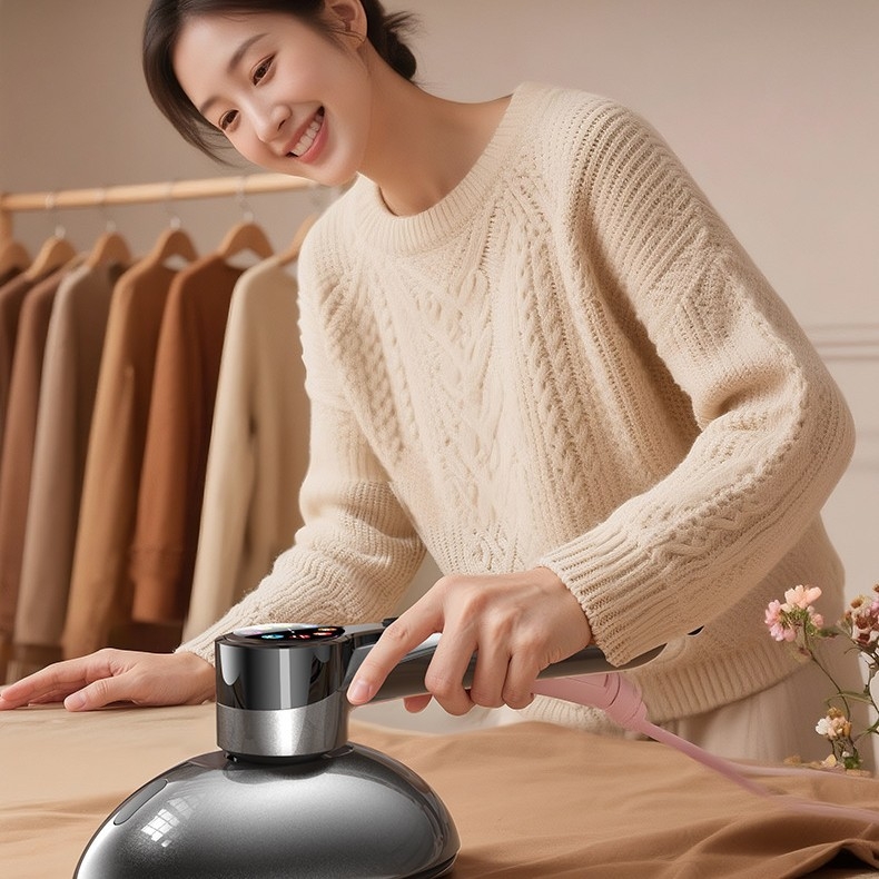 Pārvietojams tvaika gludināšanas ierīce drēbēm ar skārienjutīgu ekrānu, 1450W, 111–240V, tilpums <0,8 l, ar stiprinājumu