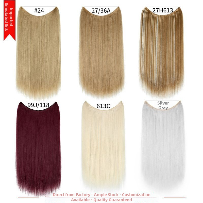 Moteriška plaukų peruka su tiesiais plaukais, aukštos temperatūros pluoštas, modelis su tinkline juosta, galima dažyti