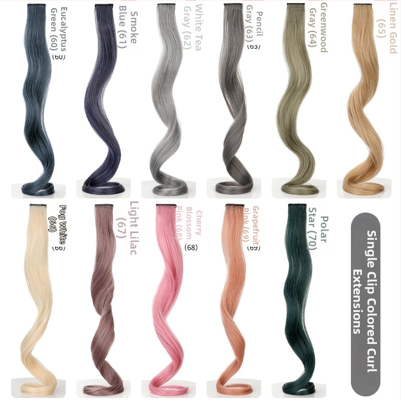 Перука за жени с дълги къдрави кичури, клип-ин, обемна, може да се боядиса, термоустойчива синтетика