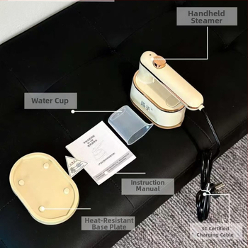 Pārvietojams tērpu tvaika gludināmais – rokas, mājas lietošanai, 1200W, 111–240V, tvertne ≤0,8 L, saliekams, 3 temperatūras līmeņi