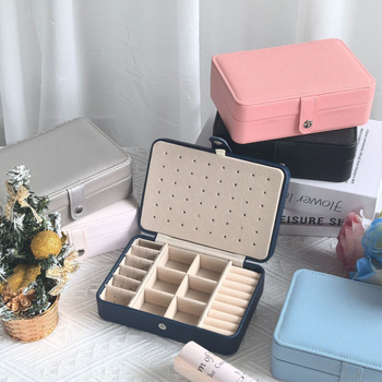 Portatīvā divlīmeņu PU ādas juvelierizstrādājumu kastīte, ūdensizturīga, juvelierizstrādājumu uzglabāšanai