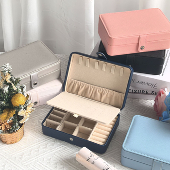 Portatīvā divlīmeņu PU ādas juvelierizstrādājumu kastīte, ūdensizturīga, juvelierizstrādājumu uzglabāšanai