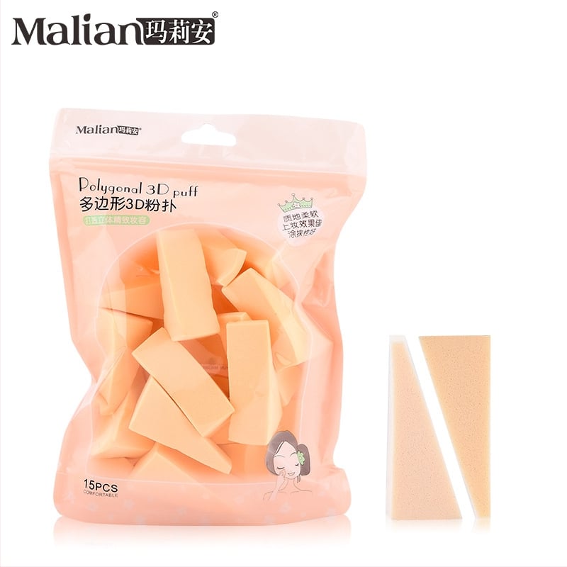 Marianne SBR pūderes pūdelis trīsstūra forma 3D sausai un mitrai lietošanai