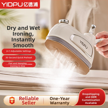 Yidepu rokas drēbju tvaika gludināšanas ierīce, 1000 W, AC 111–240 V, ūdens tvertnes tilpums 0,9–1,3 L, temperatūras regulēšana otrajam līmenim