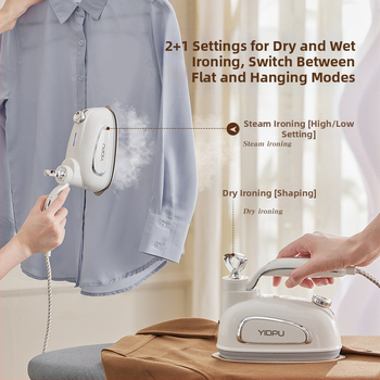 Yidepu rokas drēbju tvaika gludināšanas ierīce, 1000 W, AC 111–240 V, ūdens tvertnes tilpums 0,9–1,3 L, temperatūras regulēšana otrajam līmenim