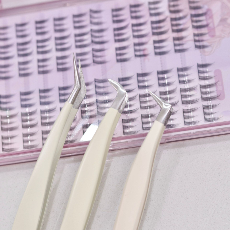 Yuxiaoya ripsmete pintsetid, aeglase paljundamise tehnikaga ja suleklipiga, roostevaba teras, algajate tööriistad, päritolu Guangzhou