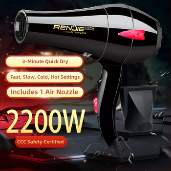 Renji 827 Plaukų džiovintuvas - 2200W, Karštas ir šaltas oras, šepetėlių variklis, 220V, ABS korpusas