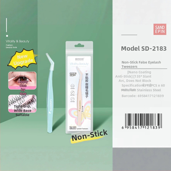 Sandi yipin kunstlike ripsmete pintsetid, 7-kujuline, sulgklips, roostevaba teras