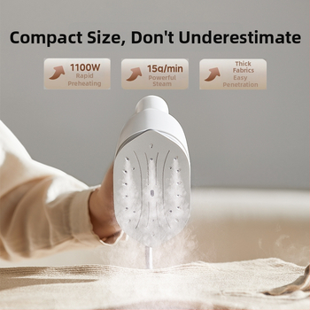 Midea rokas tvaika gludināšanas ierīce drēbēm, pārnēsājama, 1100W, spriegums 111–240V, ūdens tvertnes tilpums <0,8 L, mehāniskā darbība