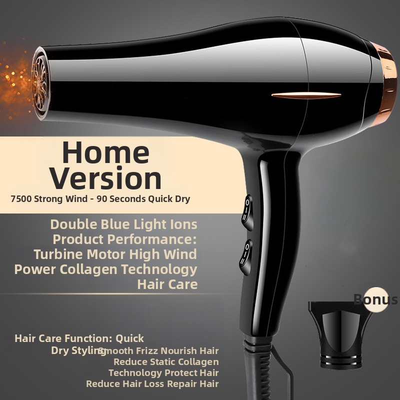 Plaukų džiovintuvas namų naudojimui, didelė galia 800 W, DC variklis, sulankstoma rankena, vienas antgalis, karštas/šaltas oras