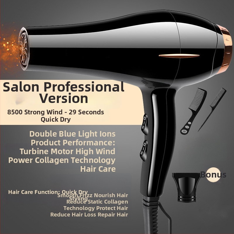 Plaukų džiovintuvas namų naudojimui, didelė galia 800 W, DC variklis, sulankstoma rankena, vienas antgalis, karštas/šaltas oras
