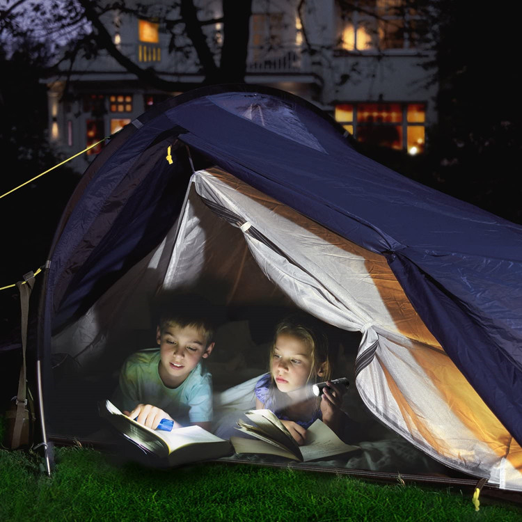 9-LED baterijas lukturis, alumīnija korpuss, manuāla darbība, 4.5V baterija, diapazons līdz 50 m