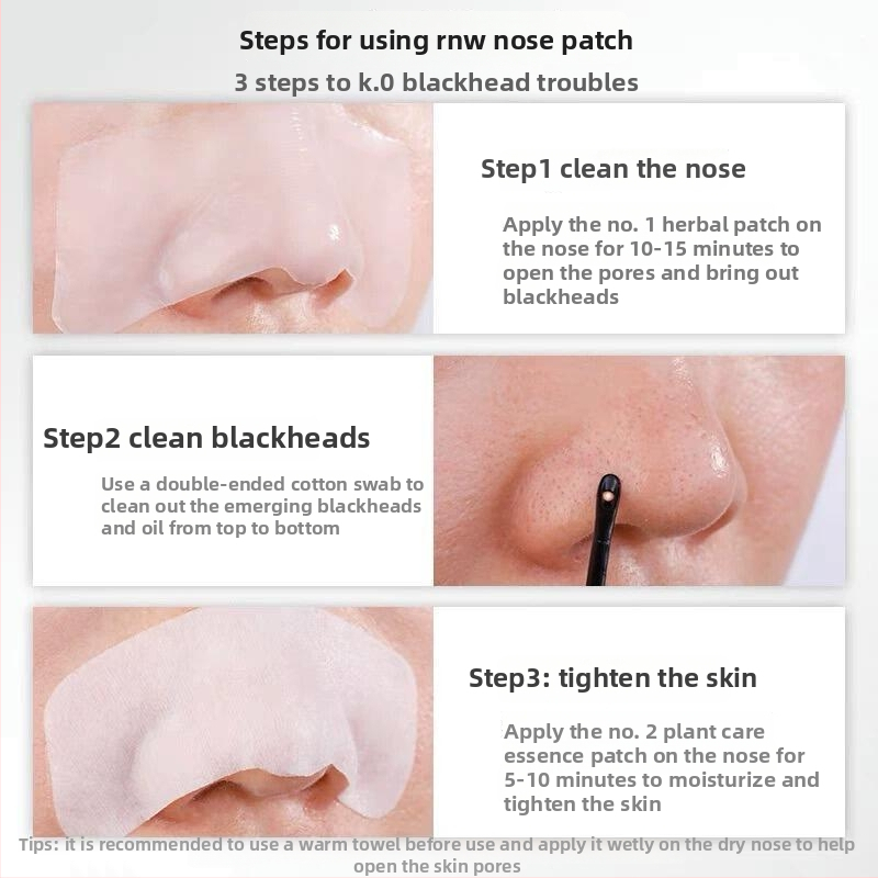 Ruwei nosies pleistras nuo juodųjų dėmių – dvigubos drėkinančios formulės, 5 pleistrų rinkinys, tinkama visiems odos tipams, galiojimo laikas 3 metai