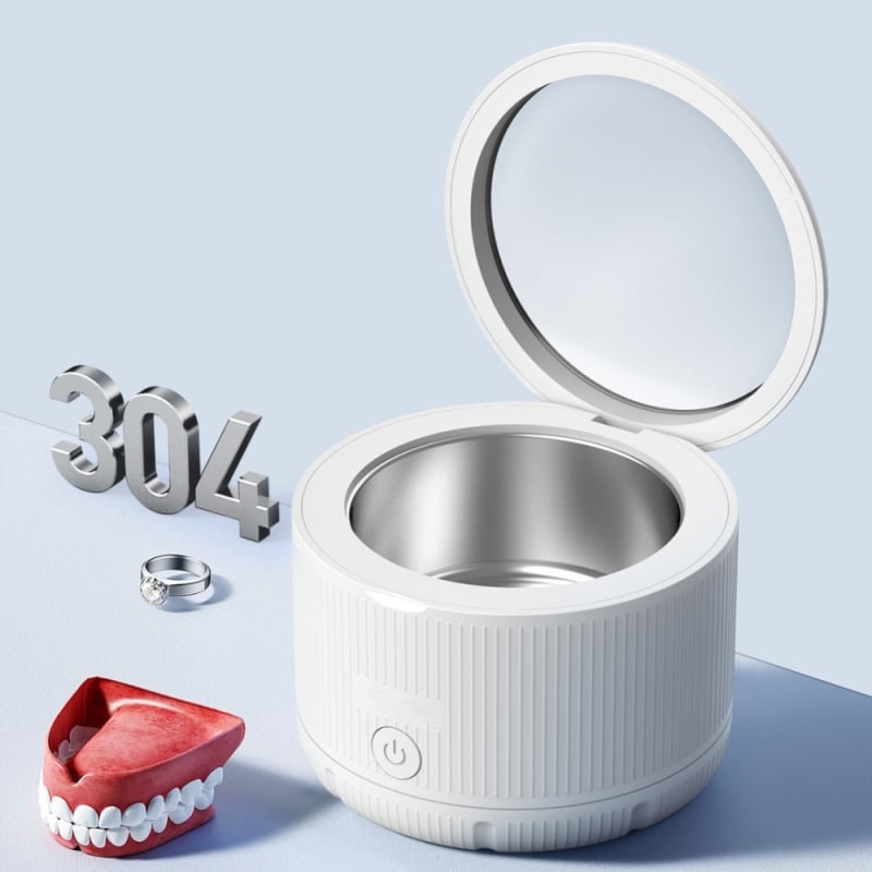 Curățător ultrasonic pentru aparat dentar, retainer, ochelari și bijuterii – dispozitiv de curățare multifuncțional pentru uz casnic, alimentare USB, 12V, 20W, 300 ml