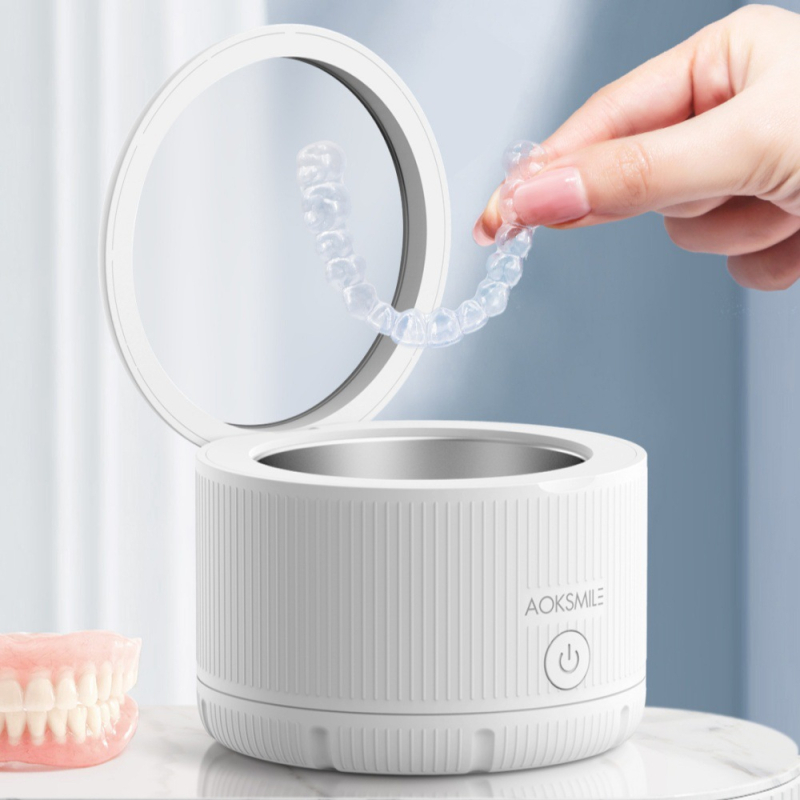 Curățător ultrasonic pentru aparat dentar, retainer, ochelari și bijuterii – dispozitiv de curățare multifuncțional pentru uz casnic, alimentare USB, 12V, 20W, 300 ml