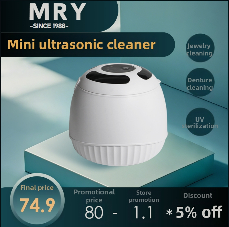 Mājas lietošanai paredzēta ultraskaņas tīrīšanas iekārta, 45 kHz, USB barošana, 12V, 300 ml, protēžu un juvelierizstrādājumu tīrīšanai