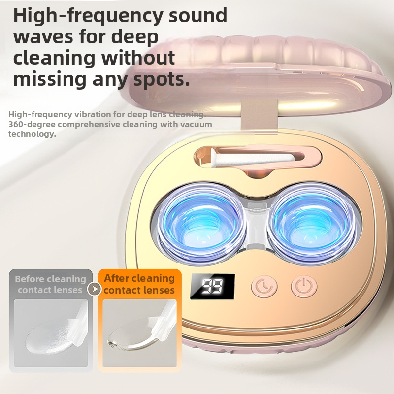 Ultragarsinis kontaktinių lęšių valymo dėklas su automatinio skalavimo funkcija — YJ-77, USB įkrovimas, 3.7V, 5W, veikimo laikas iki 2 val.