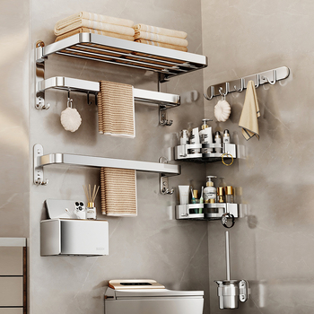 Suport pentru prosoape din oțel inoxidabil 304, fără găuri, pliabil, două etaje, 30 kg încărcare