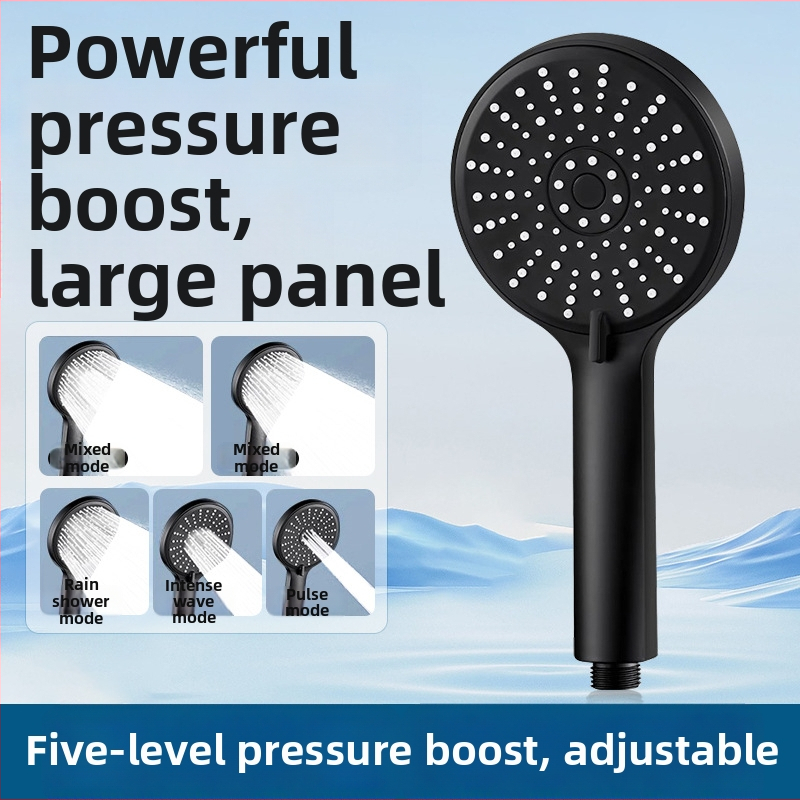 Slėginė dušo galva, reguliuojama penkių greičių, didelis išėjimo panelis ir universali sąsaja