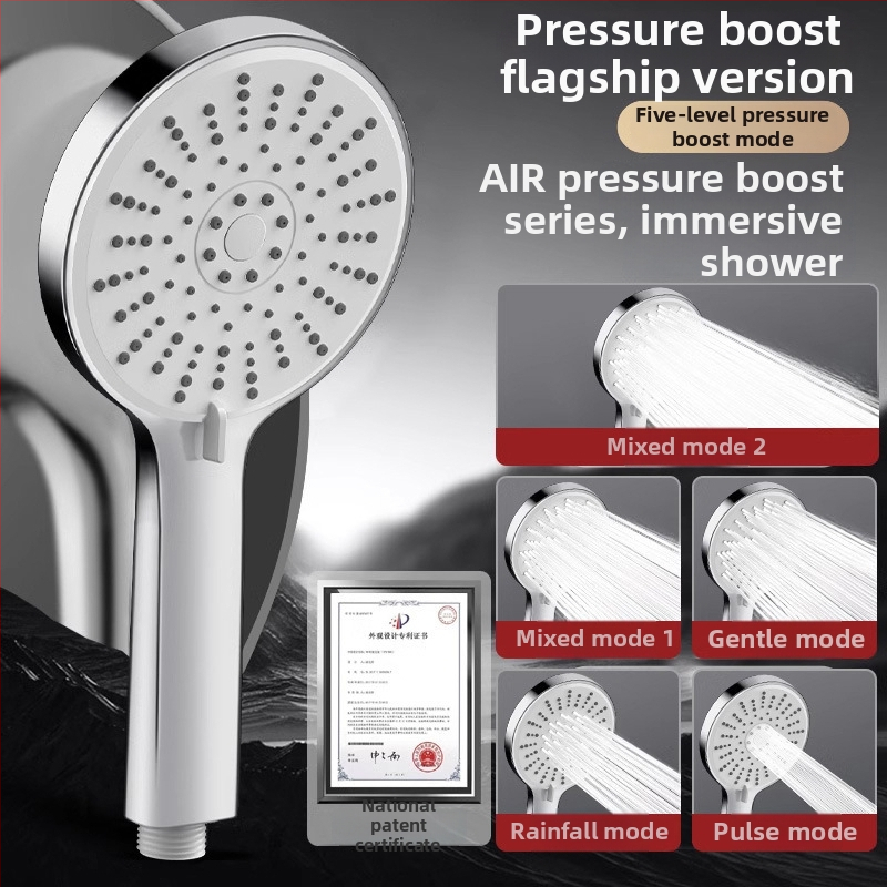 Slėginė dušo galva, reguliuojama penkių greičių, didelis išėjimo panelis ir universali sąsaja