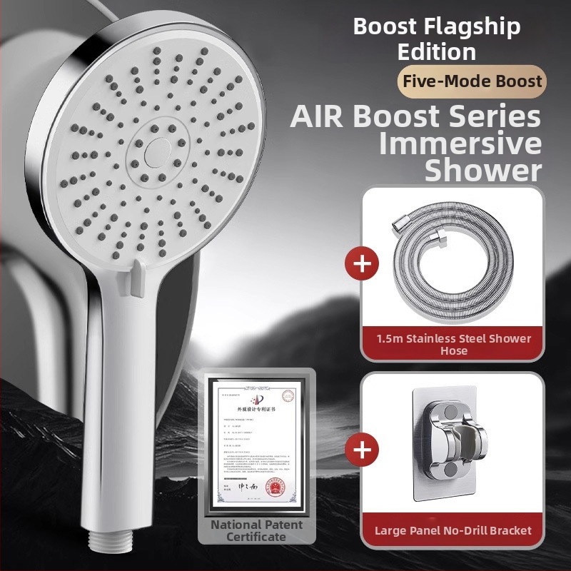 Slėginė dušo galva, reguliuojama penkių greičių, didelis išėjimo panelis ir universali sąsaja