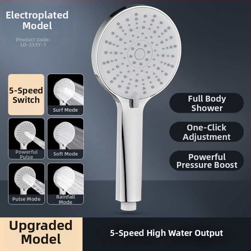 LD-233HU-1 Κεφαλή ντους υπό πίεση – Λειτουργία βροχής, Ανοξείδωτος χάλυβας, Κυκλικό σχήμα, Χειροκίνητη εγκατάσταση, Λειτουργεί με ζεστό και κρύο νερό