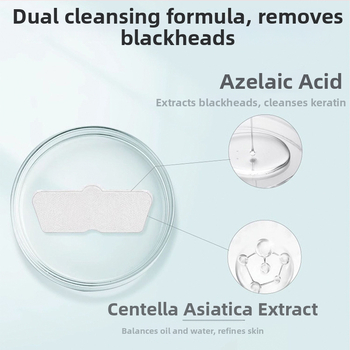 Nosis pleistras su dviejų rūgščių formulė, norint išvalyti komatus (azelainės rūgšties + salicilinės rūgšties) – 40 g, galiojimo laikas 3 metai, T-zonos priežiūra, VSEA