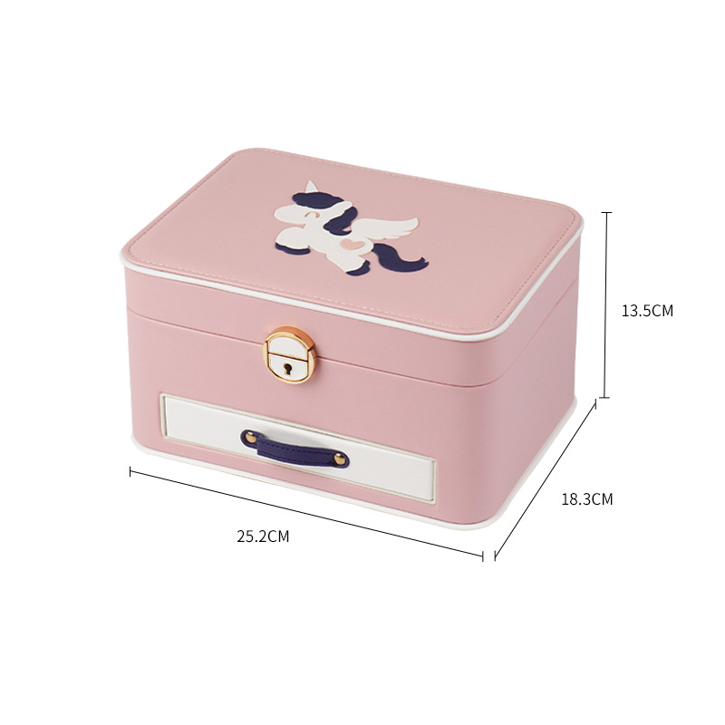 Juvelyrinių dėžučių su vienaragio motyvu, didelė talpa, anime raštas, Cortical medžiaga