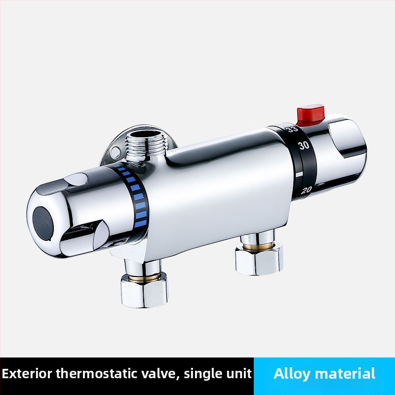 Termostatinis maišymo vožtuvas, modelis 5541, iš vario, darbinė temperatūra 80°C, sieninis montavimas, keraminis kartridžo vožtuvas