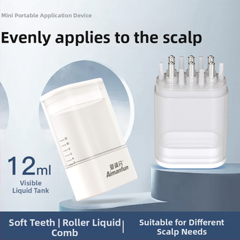 Aplicator pentru scalp - ABS Plastic, Model A-809, Capacitate 12 ml, 6 Orificii de ieșire a lichidului, Calmarea scalpului