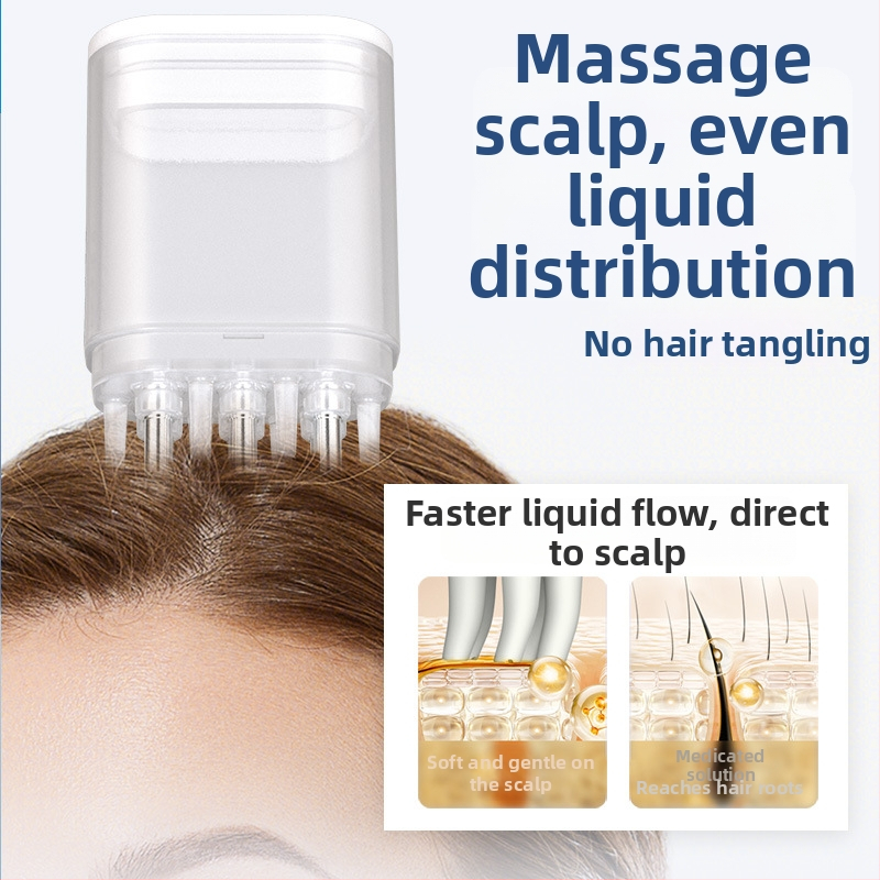 Aplicator pentru scalp - ABS Plastic, Model A-809, Capacitate 12 ml, 6 Orificii de ieșire a lichidului, Calmarea scalpului